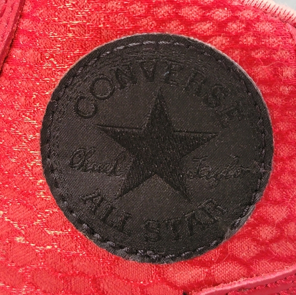 Converse All Stars Mens 9 NEW Red Leather + Snake Skin Look High Top 148837C - Picture 5 of 16